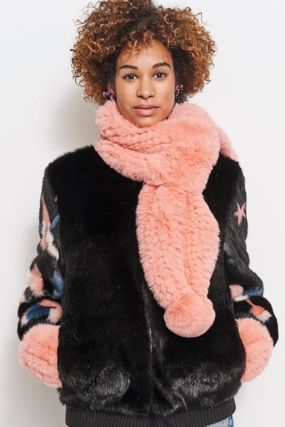 Furious Fur Bunny Hop Pom Scarf