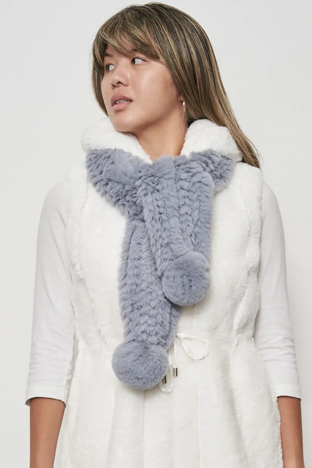 Furious Fur Bunny Hop Pom Scarf
