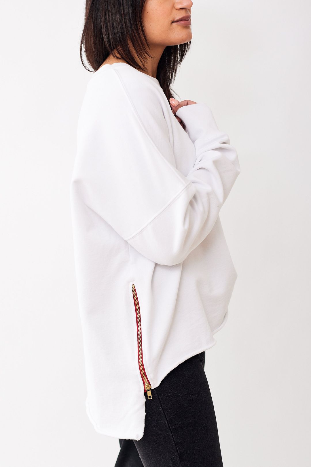 Etienne Marcel High-Low Side Zip Sweatshirt