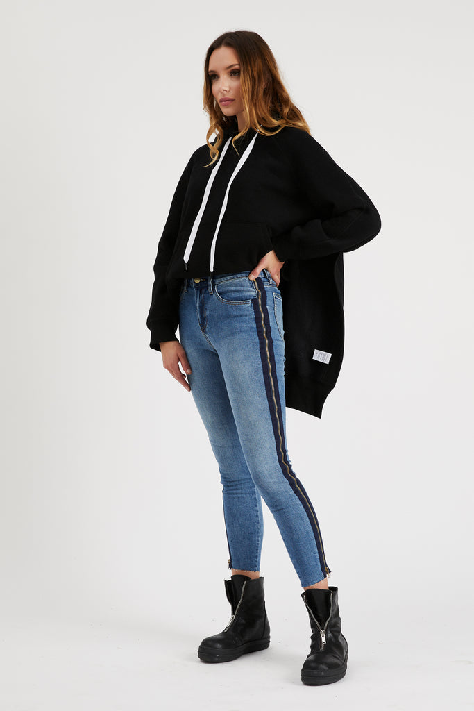 Etienne Marcel Denim Blue & White Athletic Jeans
