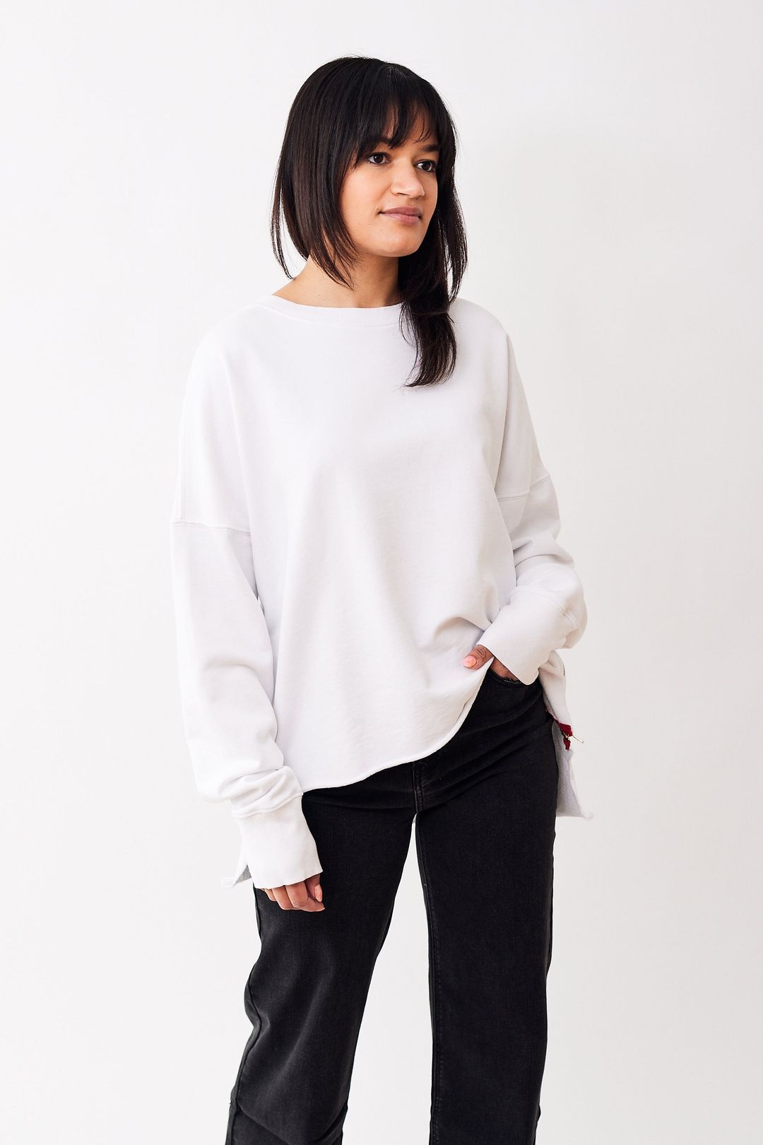 Etienne Marcel High-Low Side Zip Sweatshirt