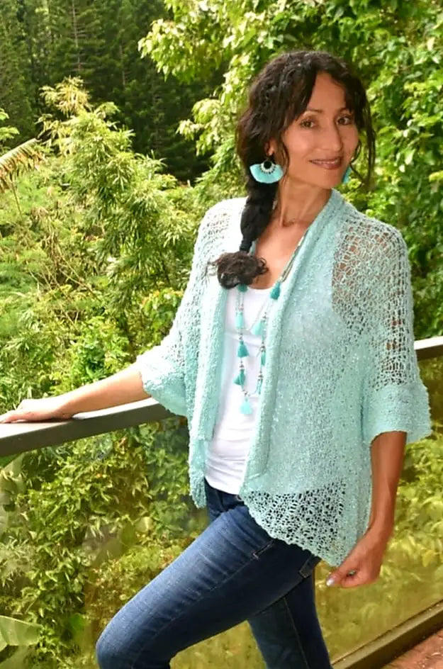 Lani Lau Kimono Popcorn Knit Sweater