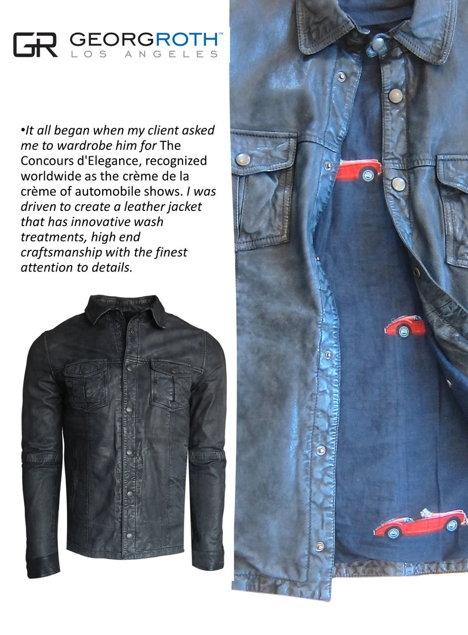 Georg Roth Moto Style Indigo Leather Jacket