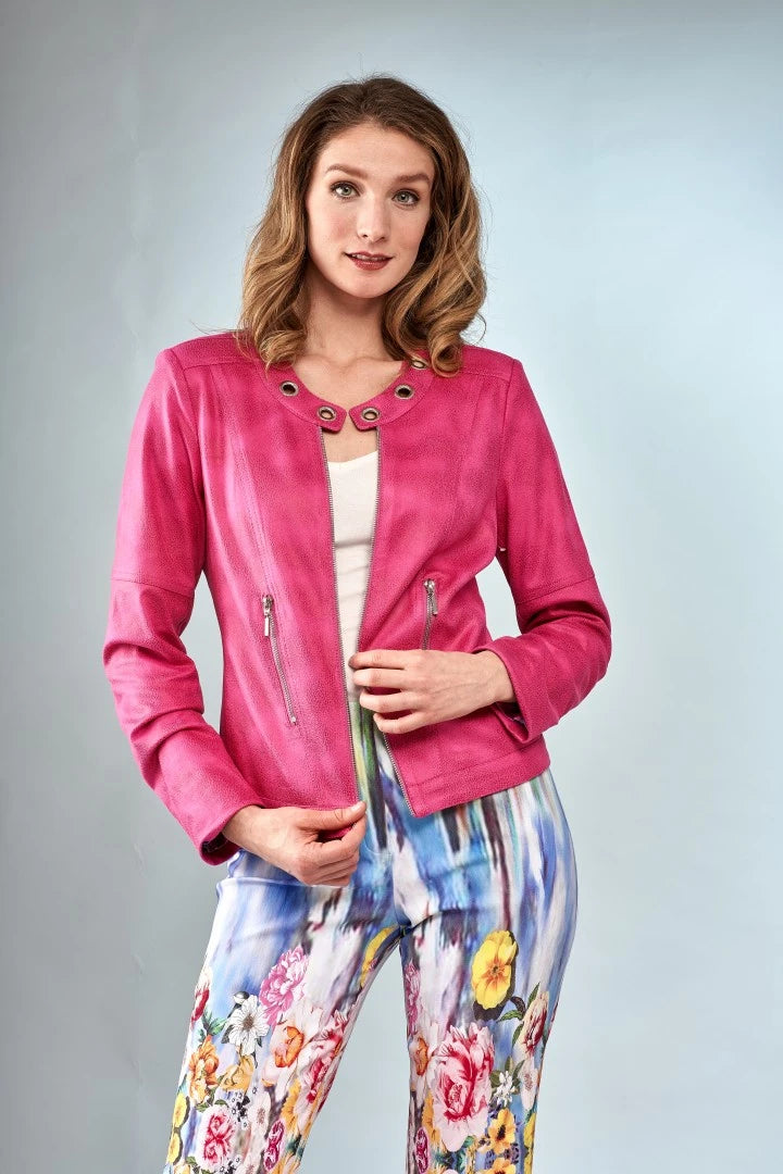 INSIGHT Magenta Vegan Leather Jacket