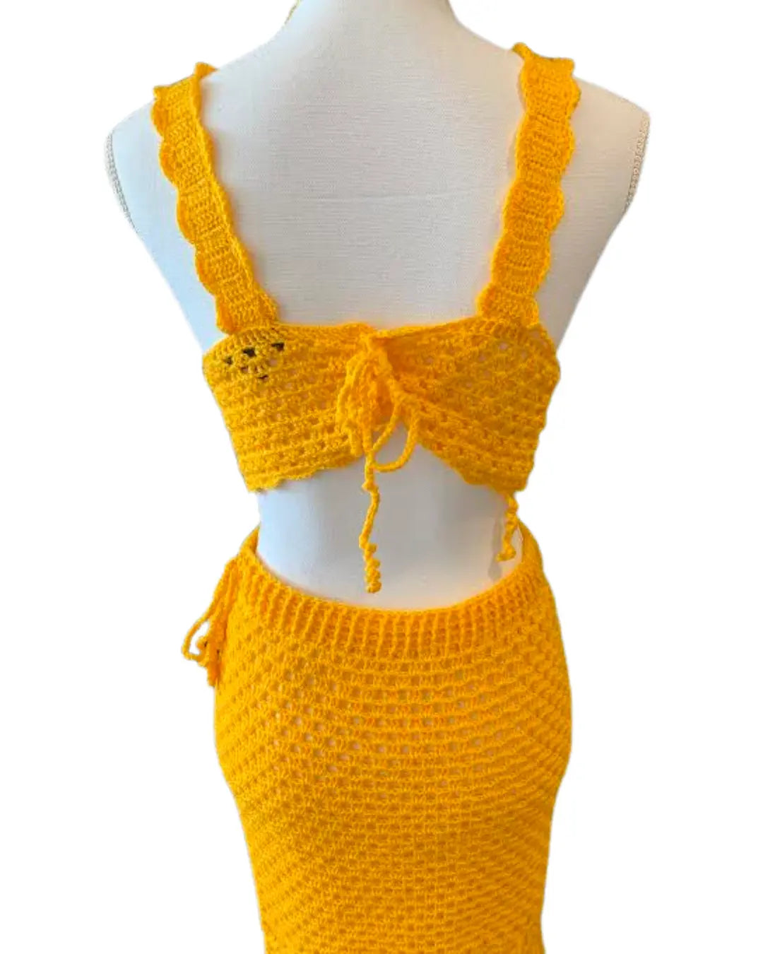 Mary Rock Designs Sunshine Yellow Crochet Two-Piece Beach Set