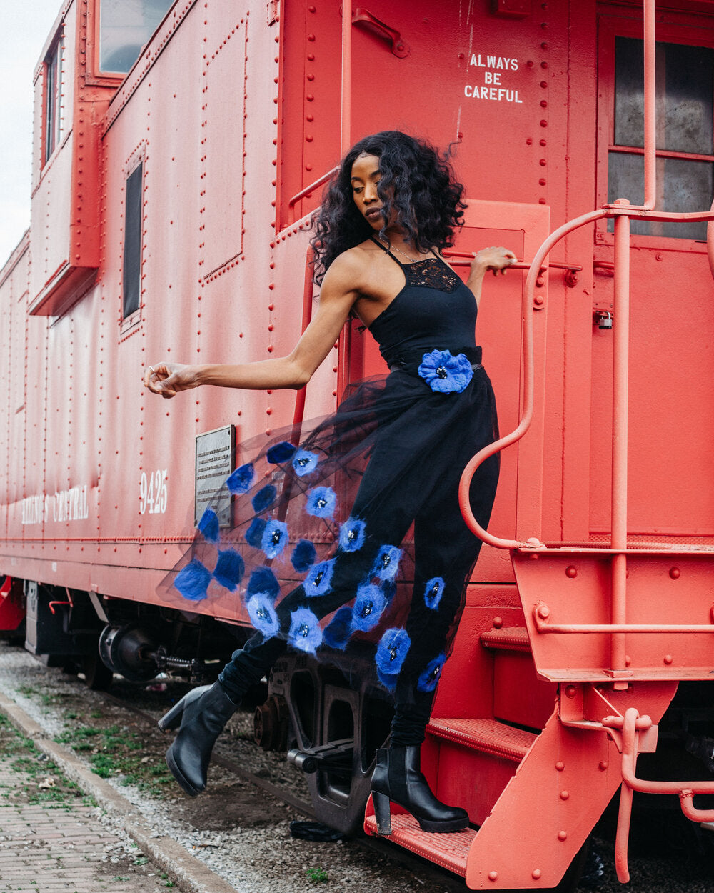Blue Poppies Skirt