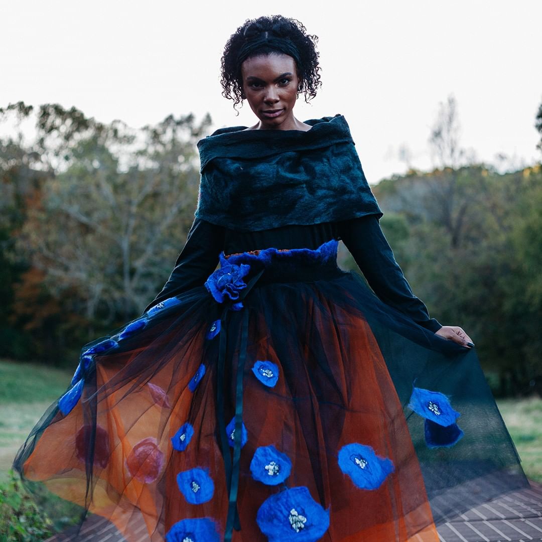 Blue Poppies Skirt