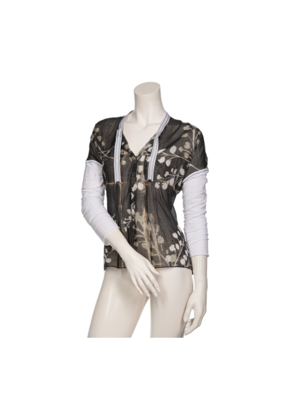 Black Shirt With White Flowers