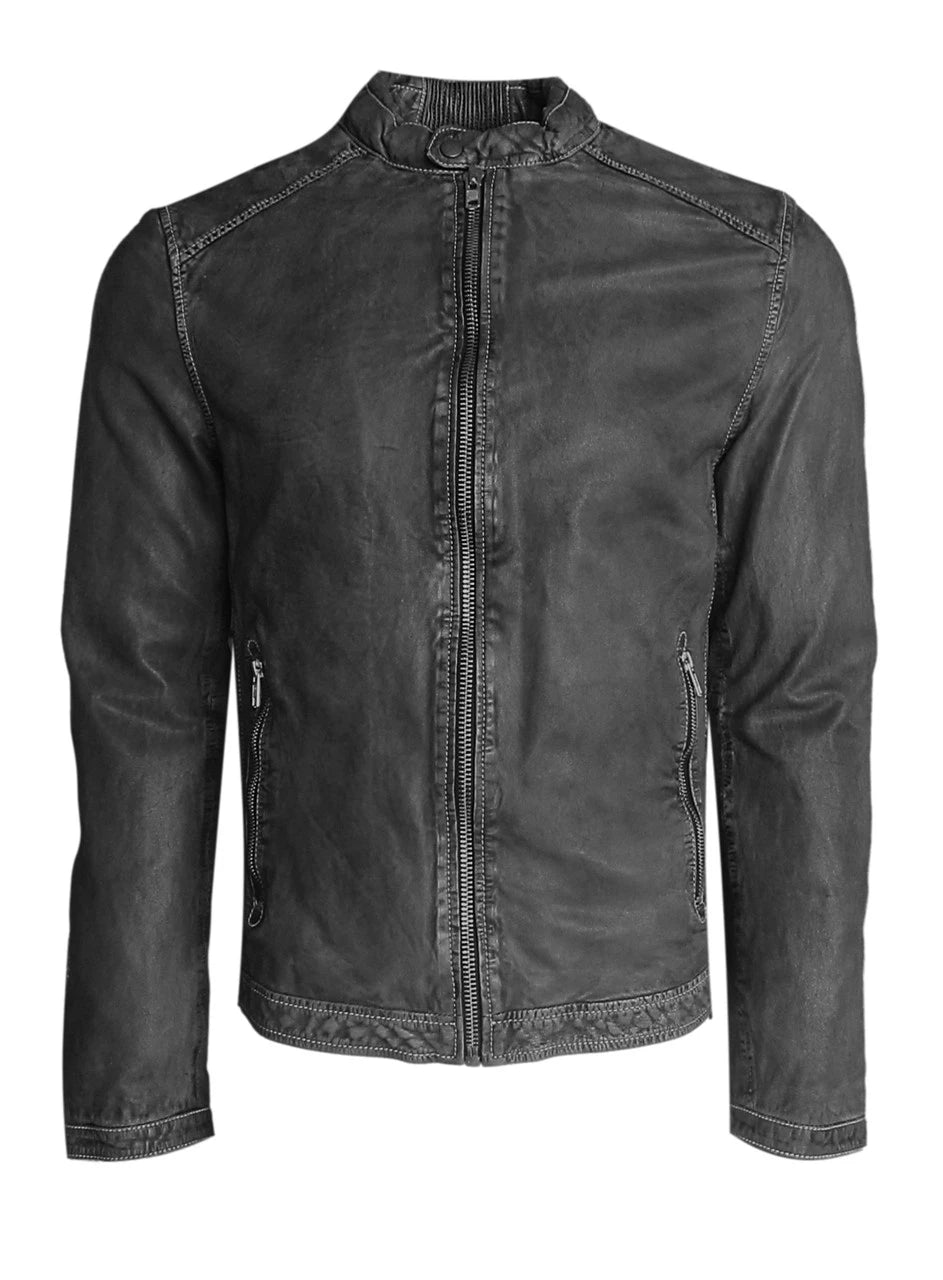 Georg Roth Moto Style Vintage Black Leather Jacket