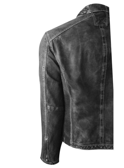 Georg Roth Moto Style Vintage Black Leather Jacket