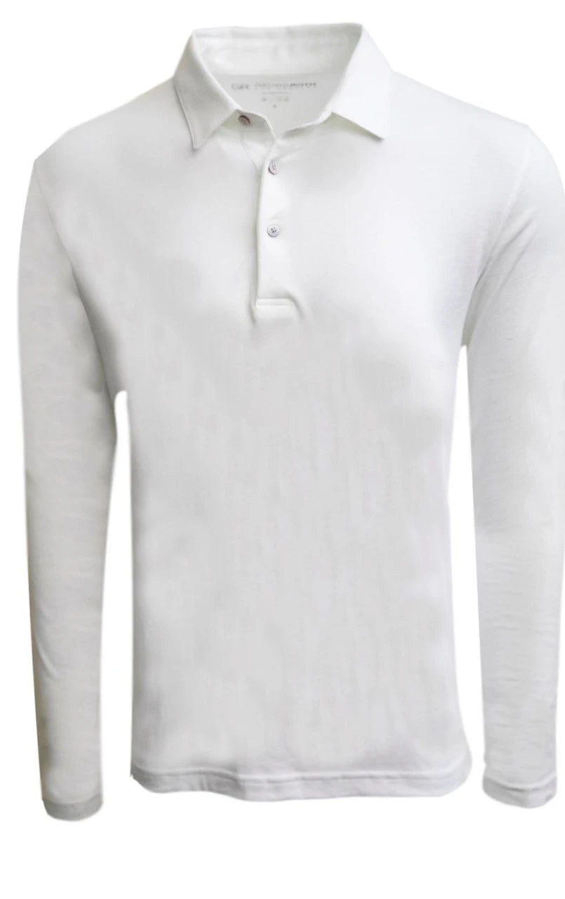 Georg Roth White Luxe Long Sleeve Polo