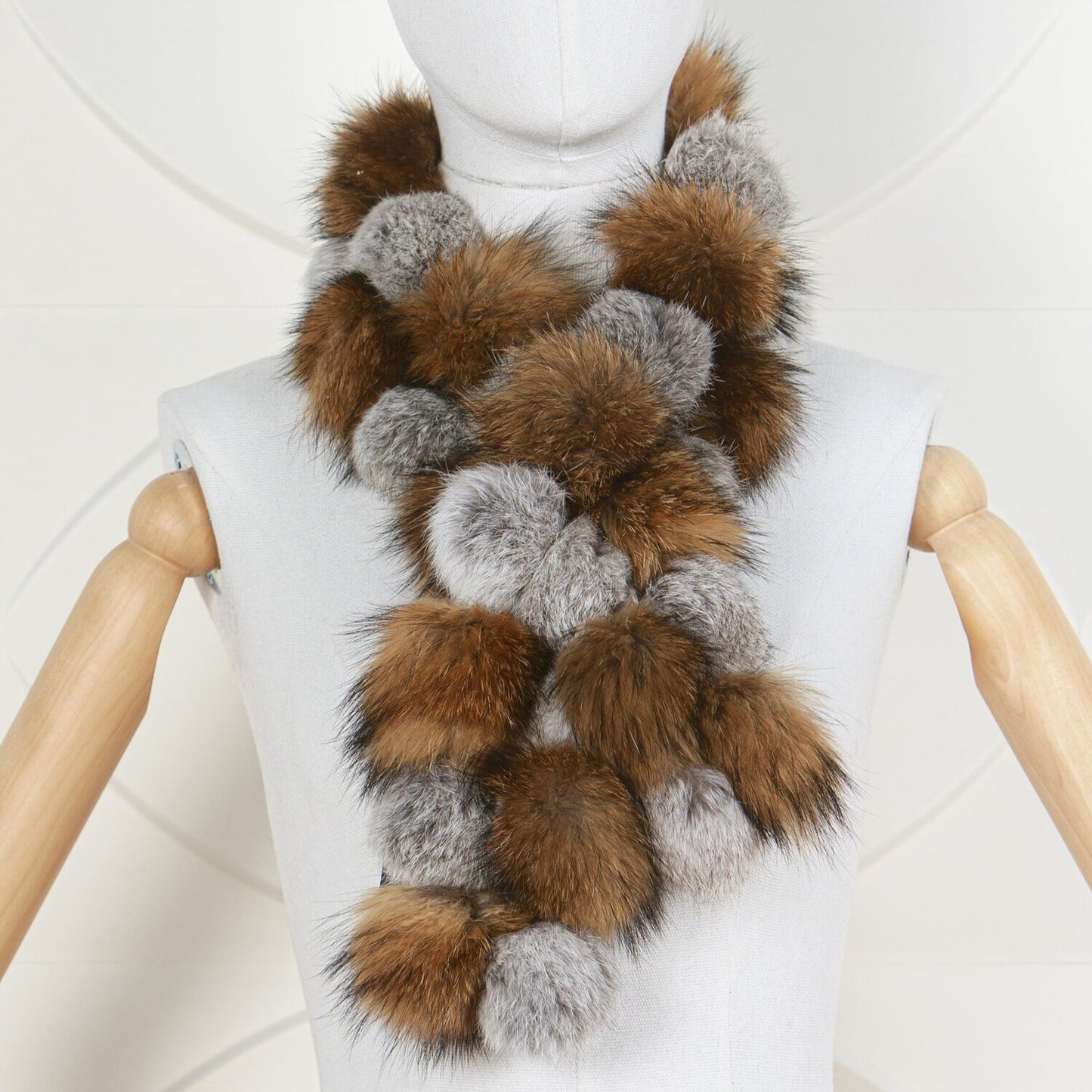 Raccoon And Rex Rabbit Ball Knitted Scarf