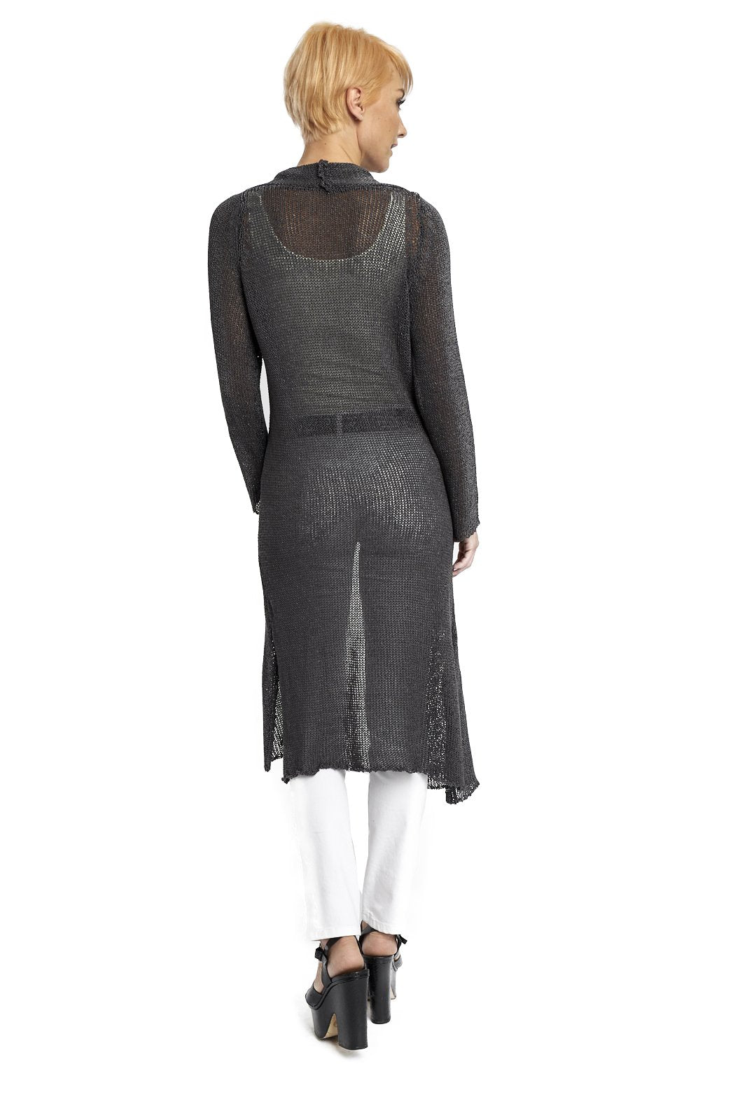 Women's Knit Duster, Slits and Pockets
