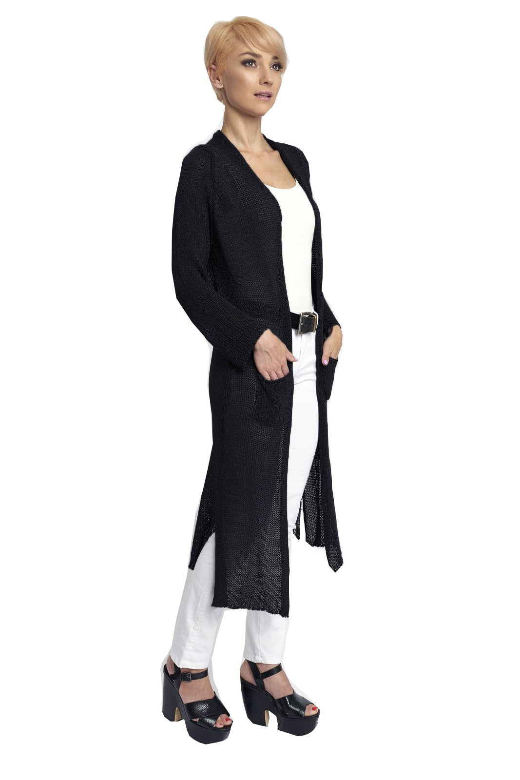 Women's Knit Duster, Slits and Pockets