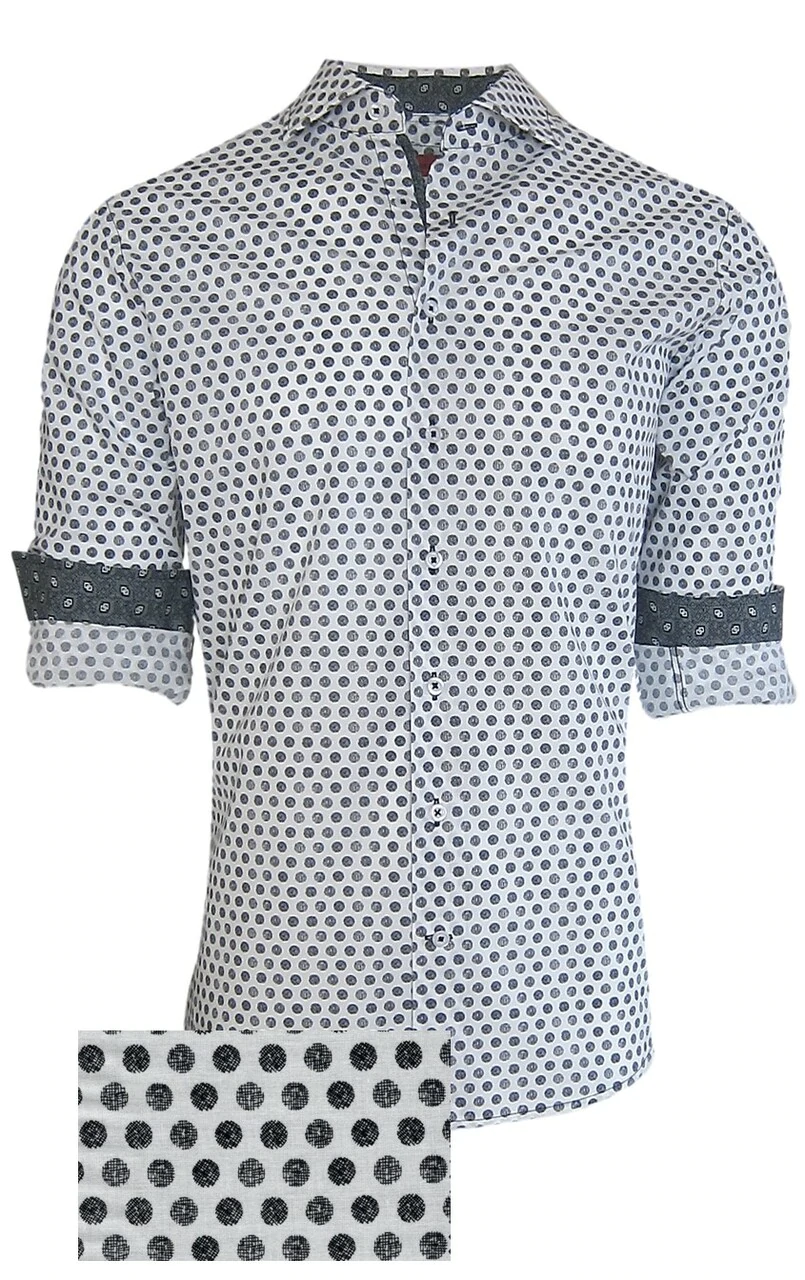 Georg Roth Black & White Dot Button Up