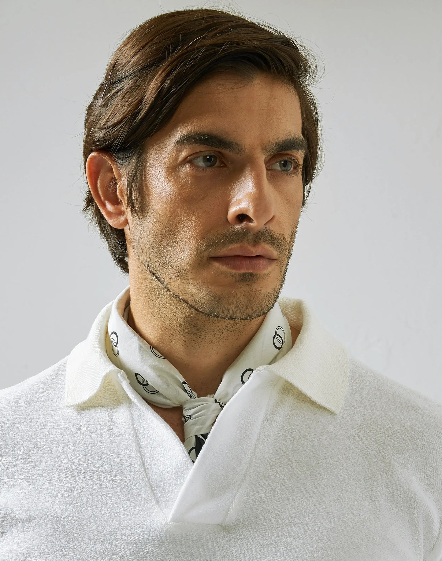 Lardini White Open Collar Polo Shirt