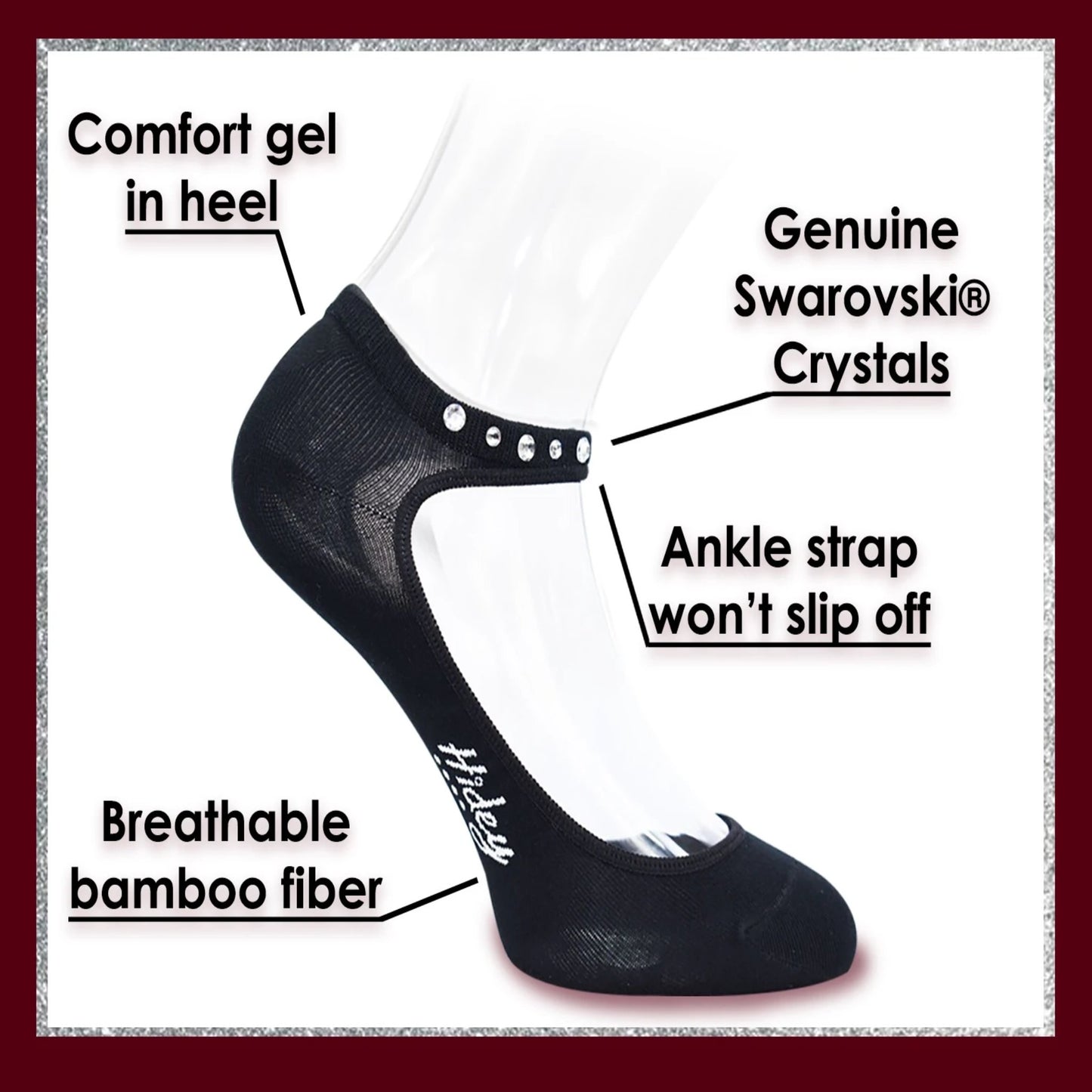 Hidey Socks With Crystal Embellishments