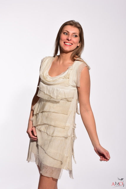 Sleeveless Layered Tunic Mini Dress