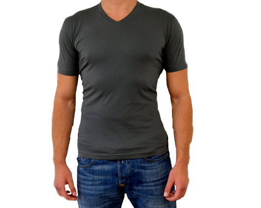 Georg Roth Grey V-Neck Short Sleeve Tee
