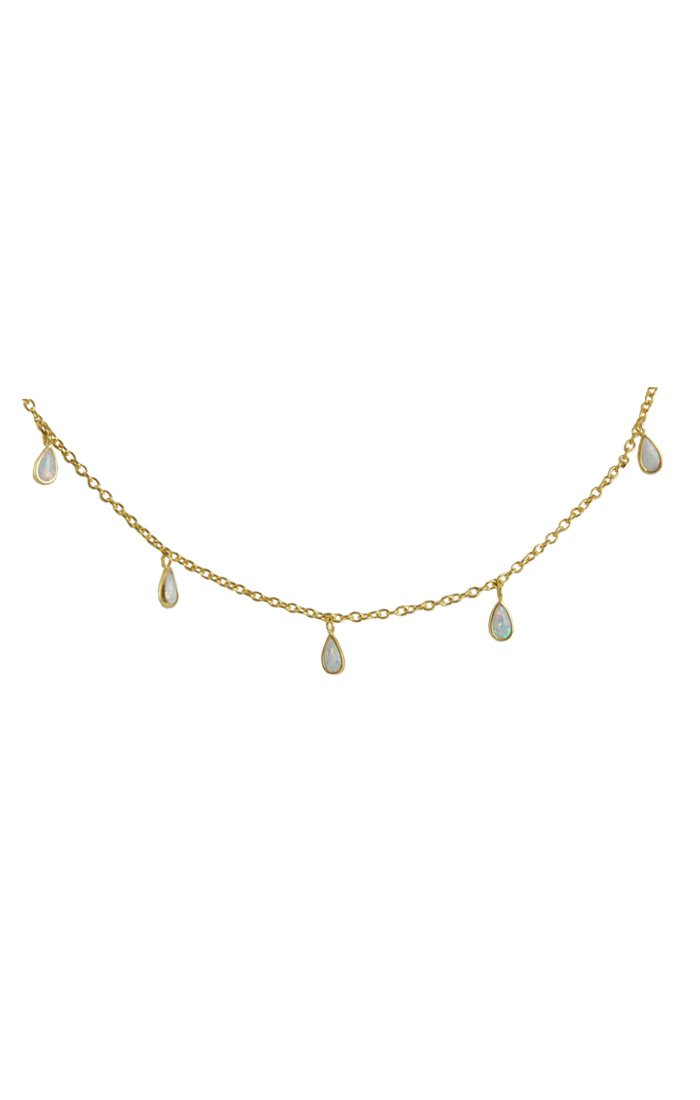 White Opal Drops Necklace