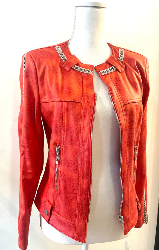 INSIGHT Red Jacket with Chain Link Sleeve