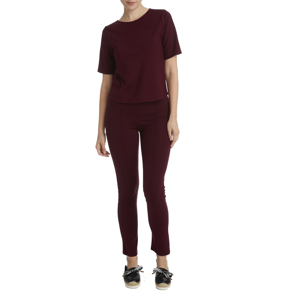 Ponte Knit Short Sleeve Top Extended