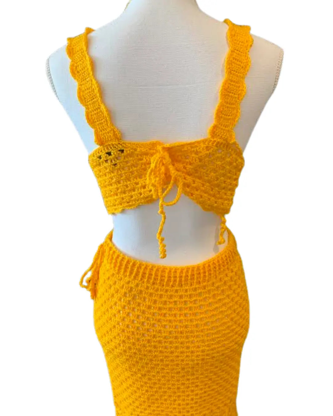 Mary Rock Designs Sunshine Yellow Crochet Two-Piece Beach Set