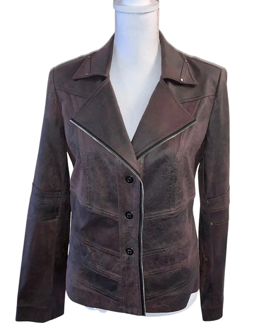 INSIGHT Espresso Fawn Vegan Leather Jacket