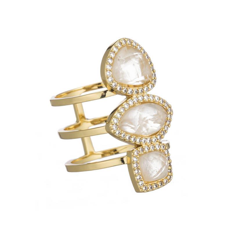 MONET SIGNATURE THREE STONE RING